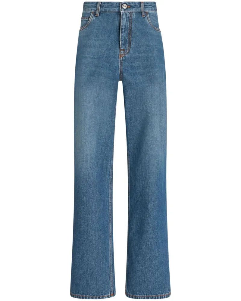 Etro Bestickte Cropped-Jeans - Blau Blau