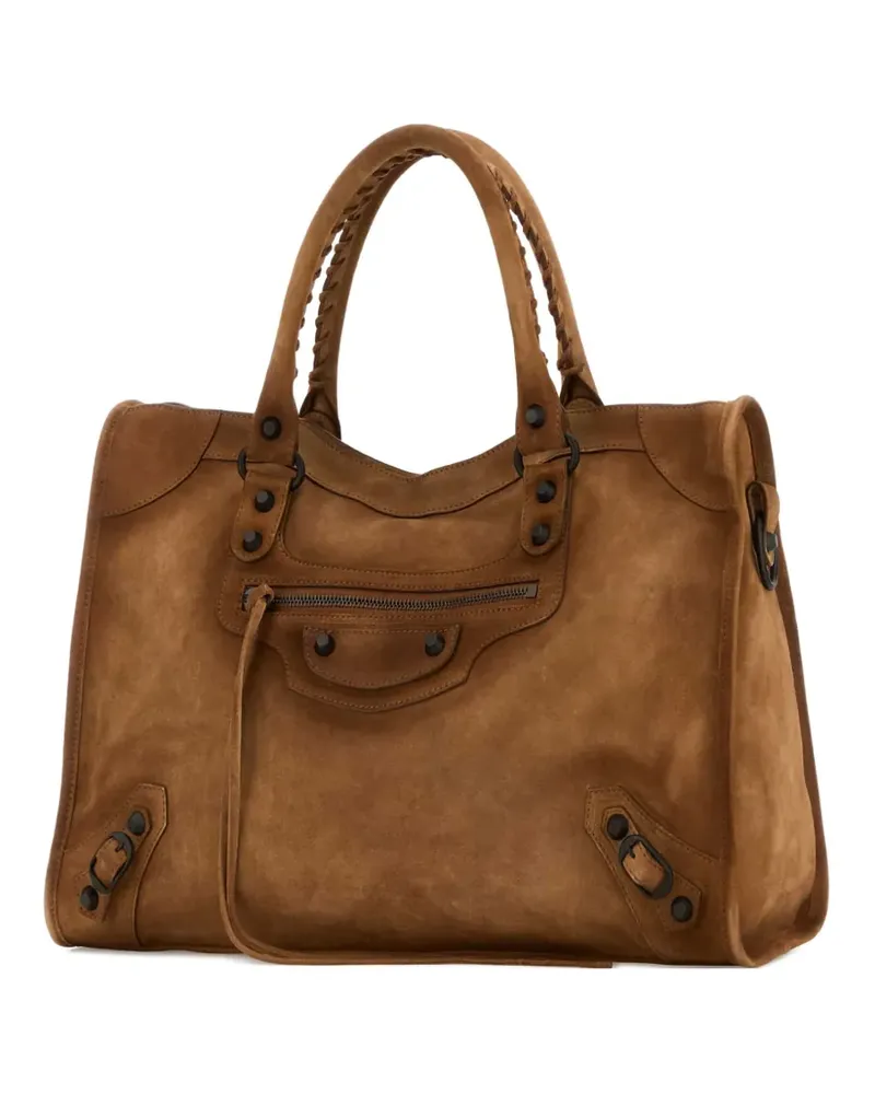 Balenciaga Le City suede tote bag - Braun Braun