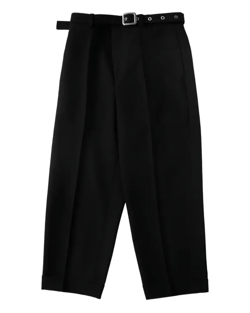Jil Sander Hose aus Canvas mit Gürtel - Schwarz Schwarz