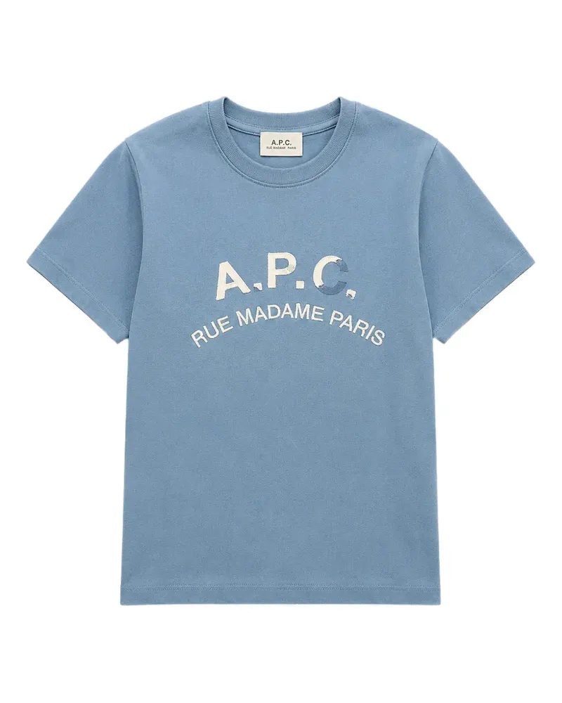A.P.C. T-Shirt mit A.P.C.-Logo - Blau Blau