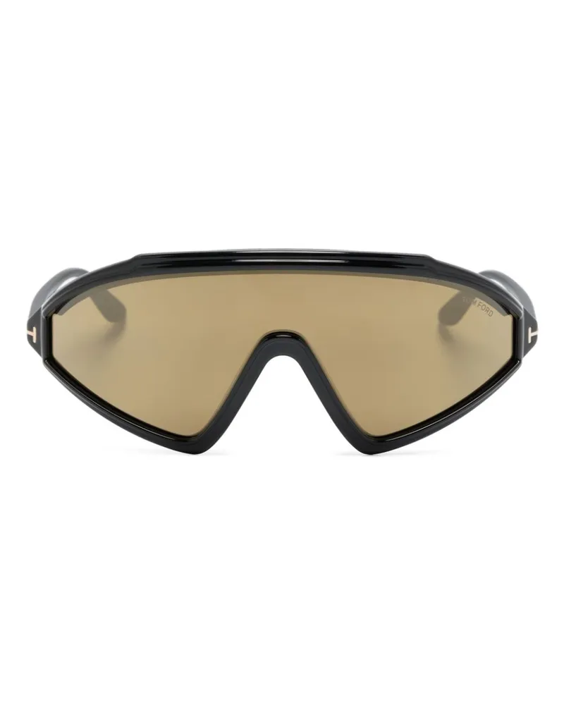 Tom Ford Lorna Sonnenbrille mit Shield-Gestell - Schwarz Schwarz