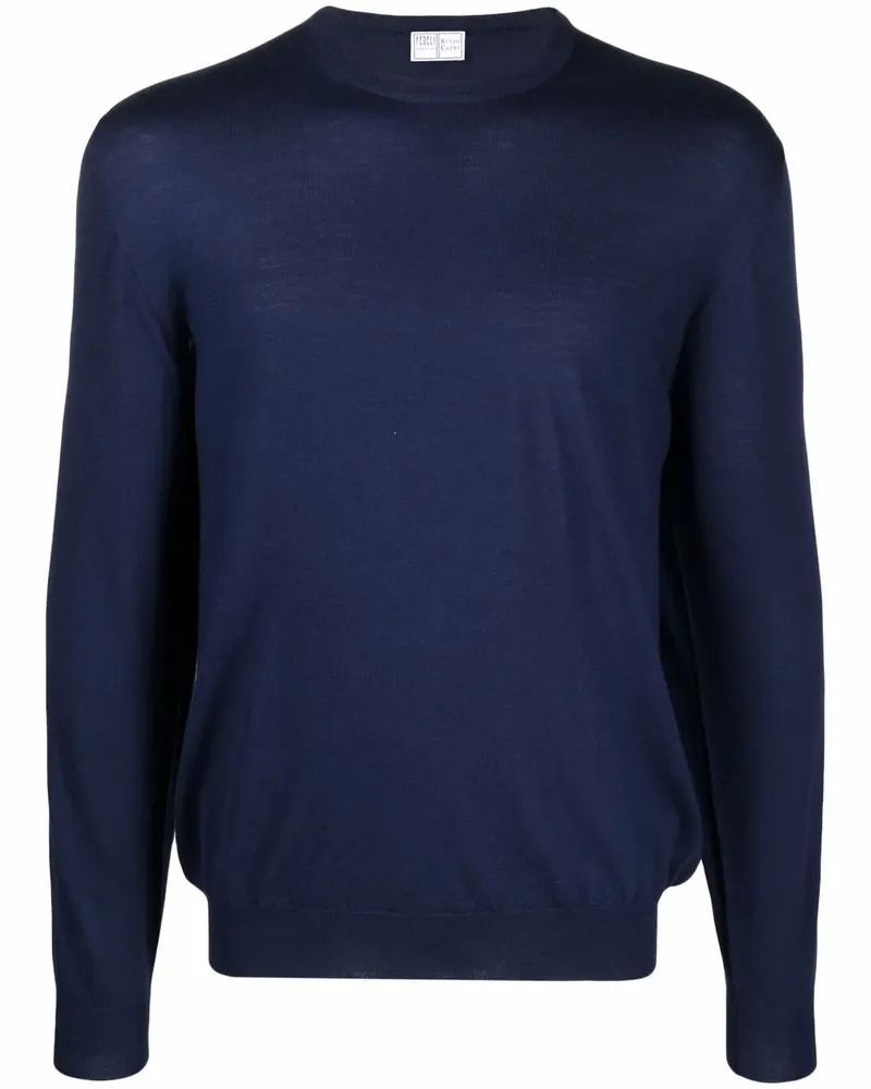 Fedeli Strickpullover mit Rundhalsausschnitt - Blau Blau