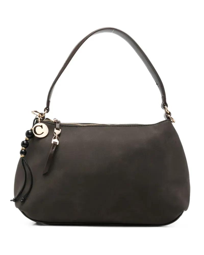 CAFèNOIR  suede-effect shoulder bag - Braun Braun