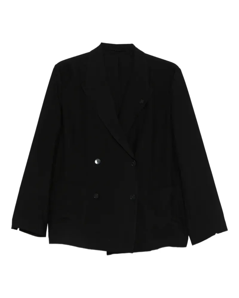 LARDINI Picasso pinstripe double-breasted blazer - Schwarz Schwarz