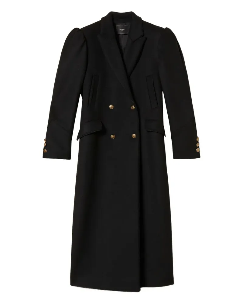 Twin-Set Mantel mit Puffärmeln - Schwarz Schwarz