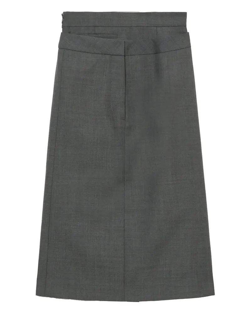 SHUSHU/TONG Midirock im Layering-Look - Grau Grau