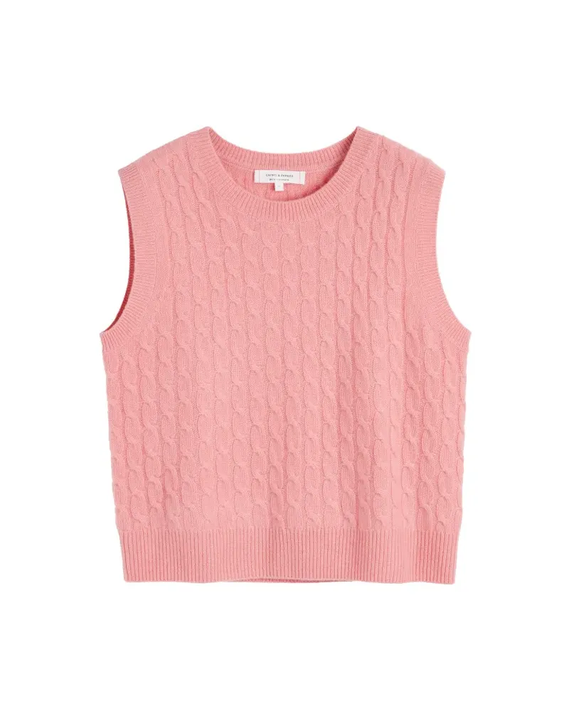 Chinti & Parker Kaschmiroberteil mit Zopfmuster - Rosa Rosa