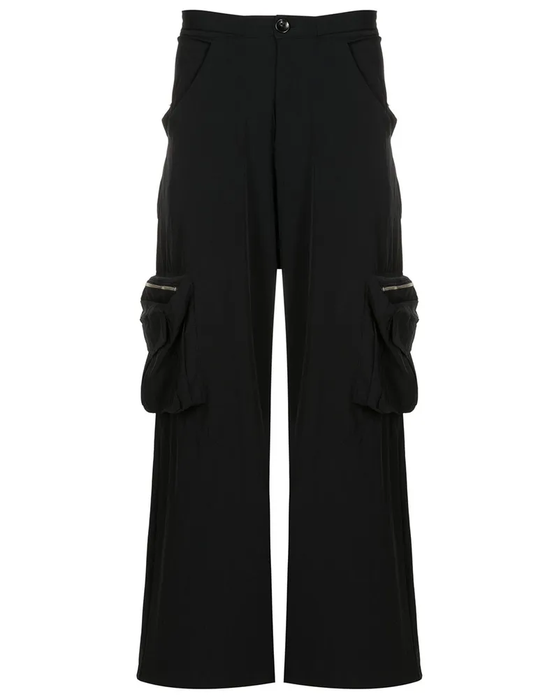 Amir Slama Wide-Leg-Hose mit Taschen - Schwarz Schwarz