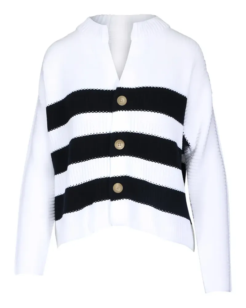 Frank & Eileen Montecito striped cardigan - Weiß Weiß