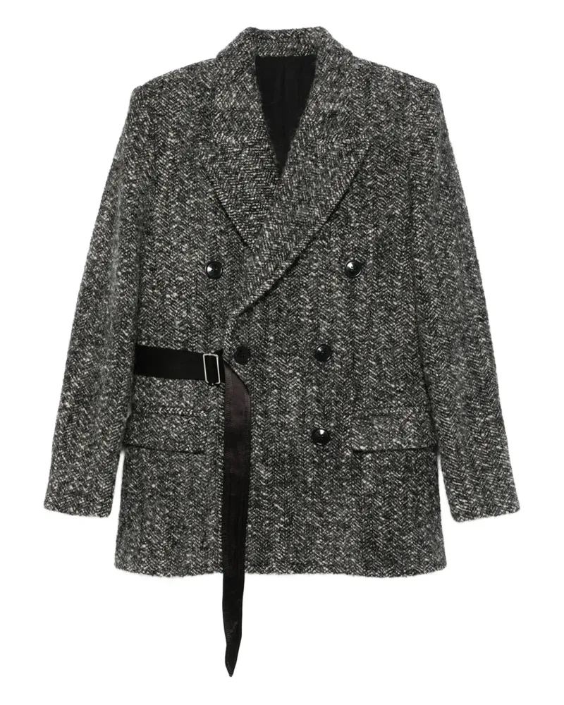 Isabel Marant Tweed-Jacke mit Schnallendetail - Schwarz Schwarz