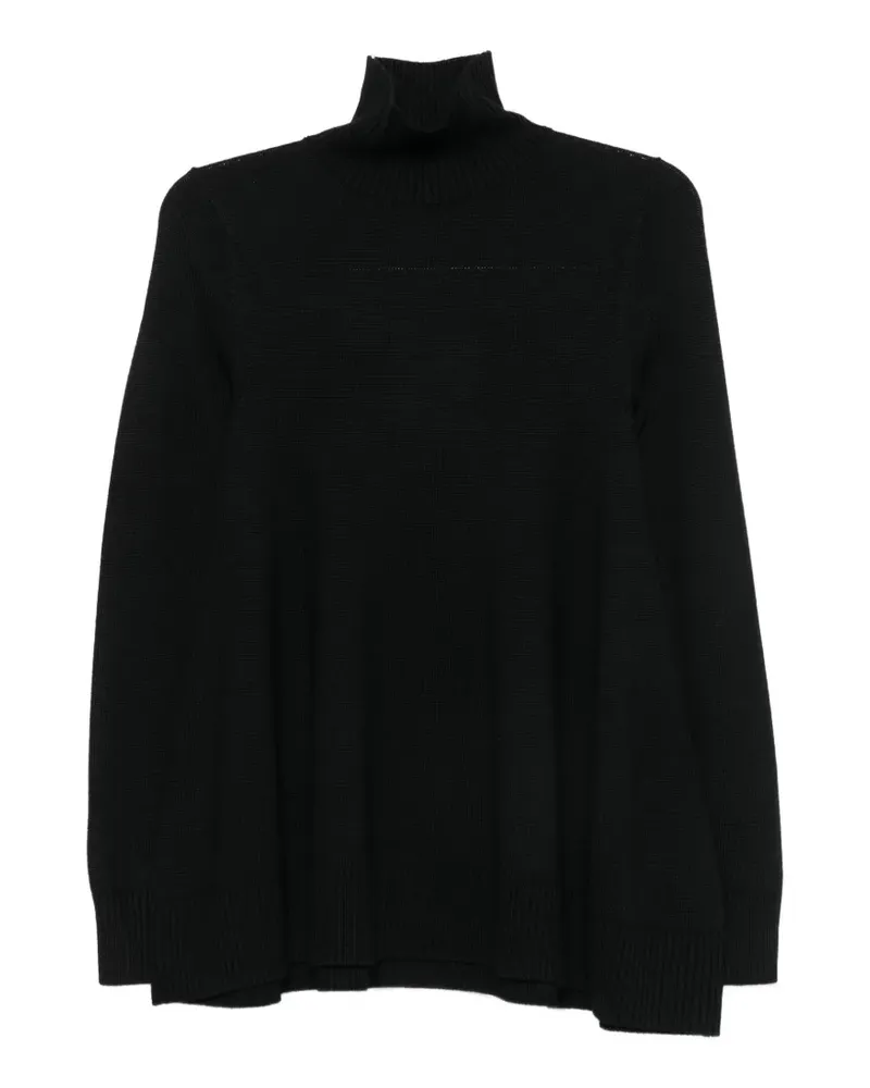 Totême Gerippter Rollkragenpullover - Schwarz Schwarz