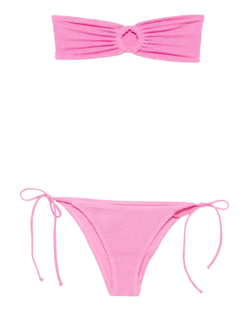 MC2 Saint Barth Virgo ring-detail smocked bikini - Rosa Rosa