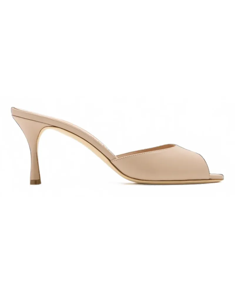 Manolo Blahnik Jada leather mules - Nude Nude