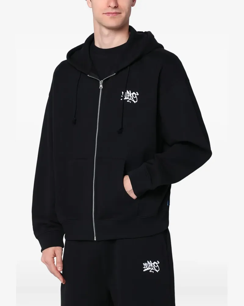 AWAKE NY Kapuzenjacke mit Logo-Print - Schwarz Schwarz