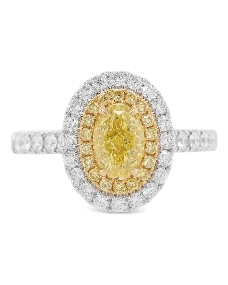 HYT Jewelry 18kt Weißgoldring mit Diamanten - Gelb Gelb