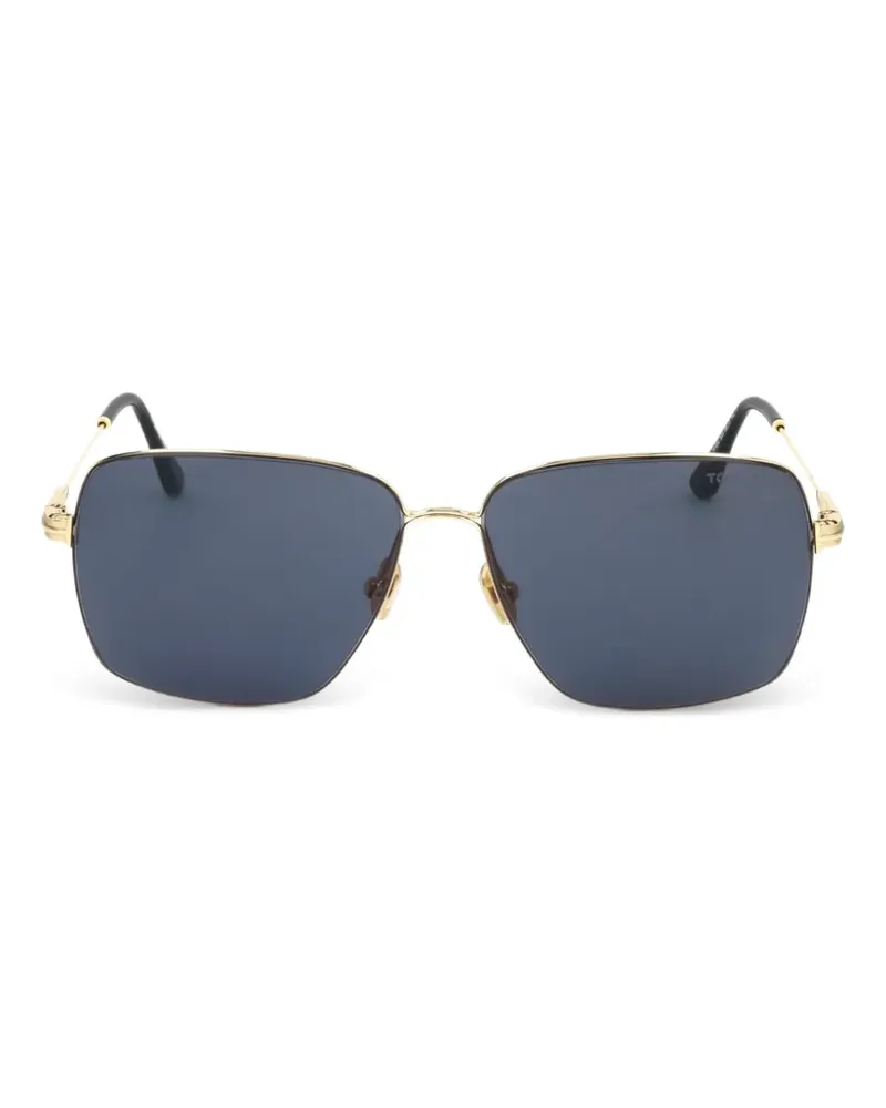 Tom Ford Sonnenbrille mit eckigem Gestell - Gold Gold