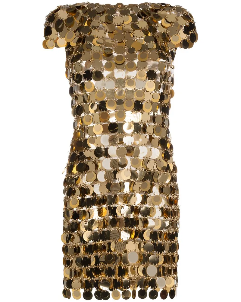 Paco Rabanne Minikleid im Metallic-Look - Gold Gold