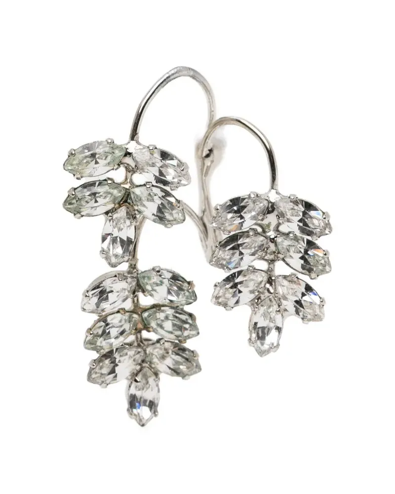 Jennifer Behr crystal-embellished leaf earrings - Silber Silber