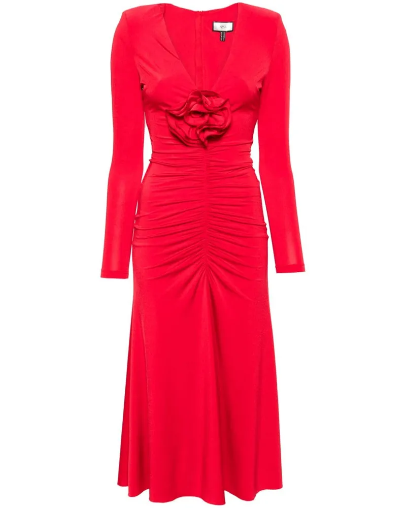 NISSA Gerafftes Abendkleid mit Blumenapplikation - Rot Rot