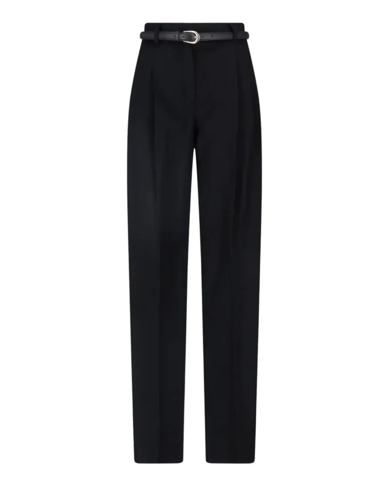 Max Mara Bundfaltenhose mit Gürtel - Schwarz Schwarz