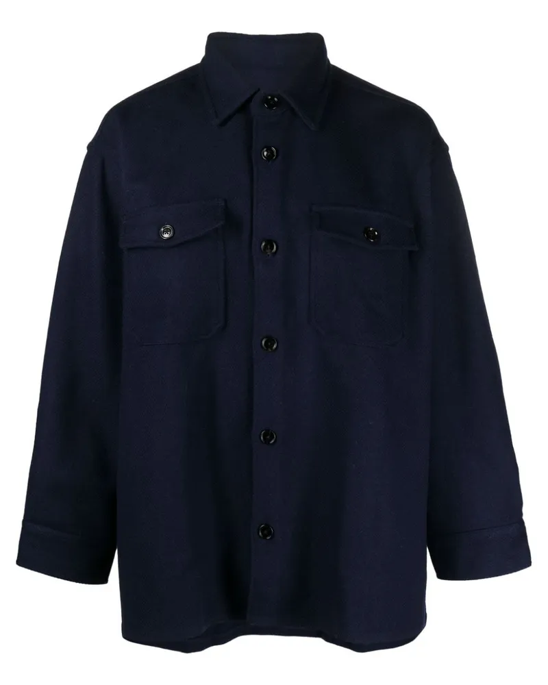 AMI Paris Klassische Hemdjacke - Blau Blau