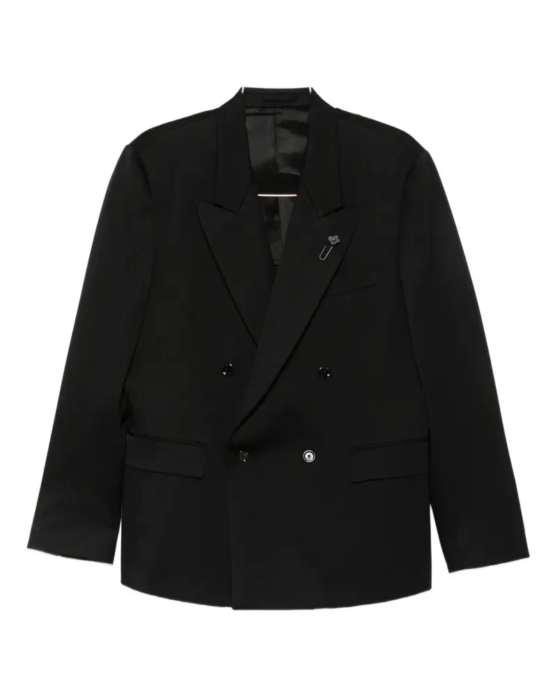 LARDINI double-breasted peak-lapel blazer - Schwarz Schwarz