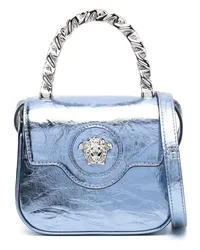 Versace Metallische La Medusa Handtasche Blau