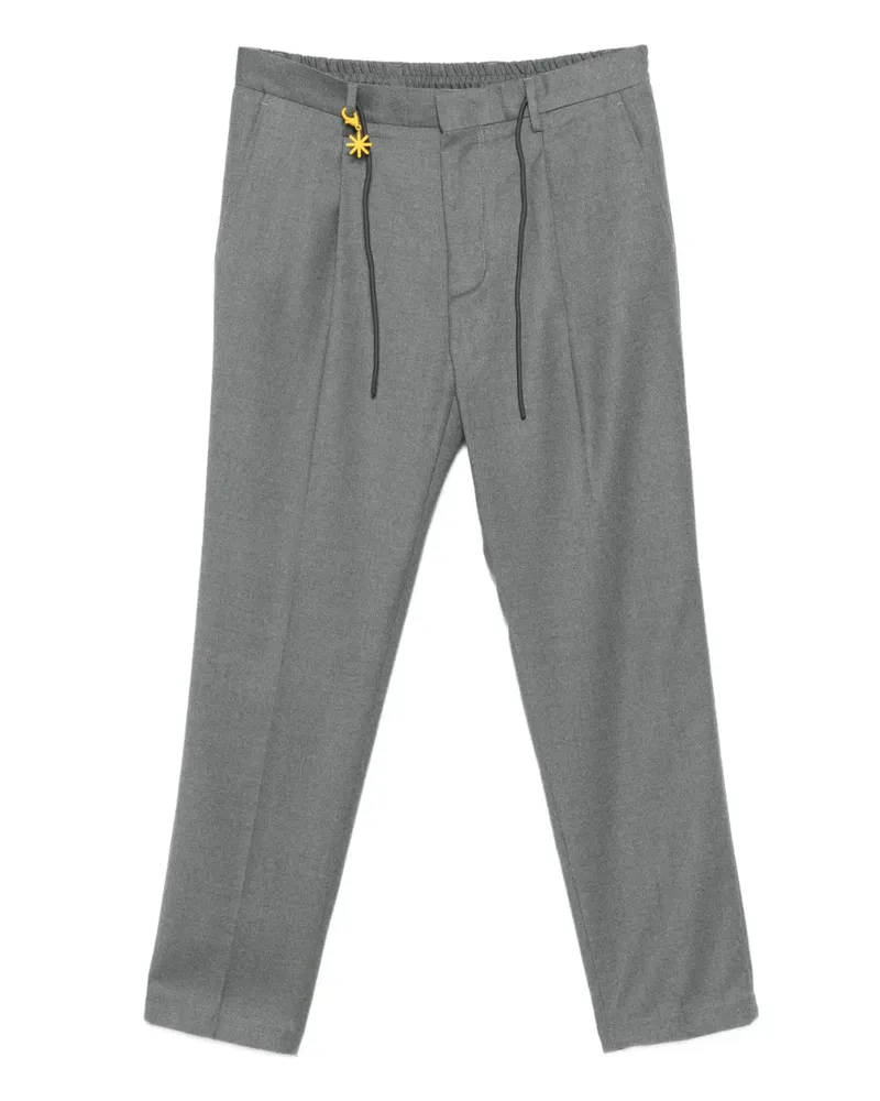 Manuel Ritz Straight-Leg-Hose mit Kordelzug - Grau Grau