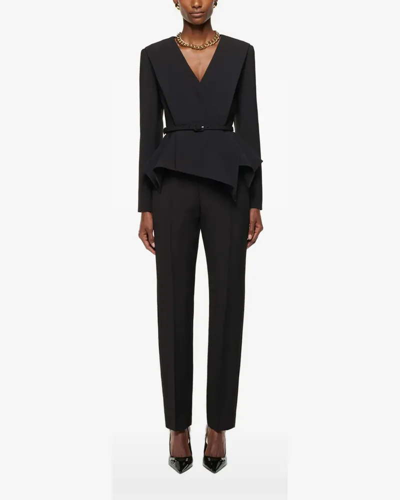 Roland Mouret Asymmetrischer Blazer mit Schößchen - Schwarz Schwarz