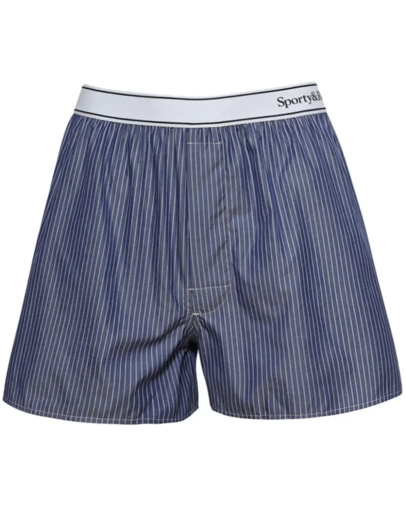 SPORTY & RICH Serif Logo Shorts - Blau Blau
