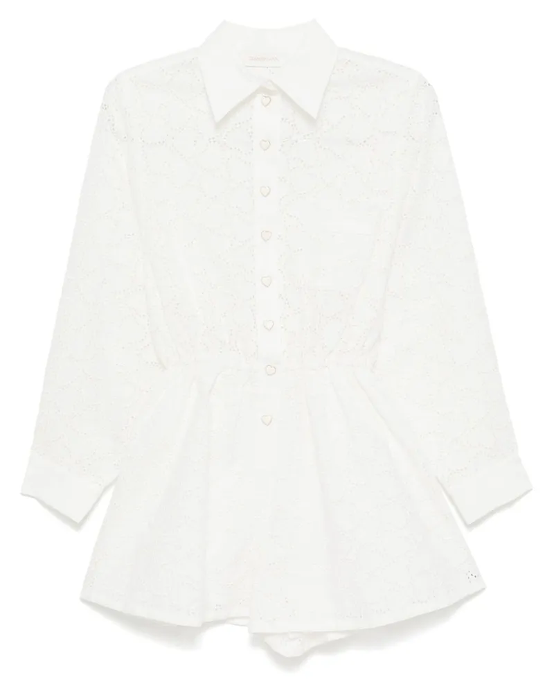 Zimmermann Crush Playsuit mit Stickerei - Weiß Weiß