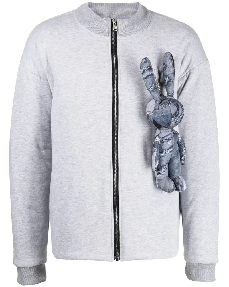 Natasha Zinko Bomberjacke mit Hasenapplikation - Grau Grau