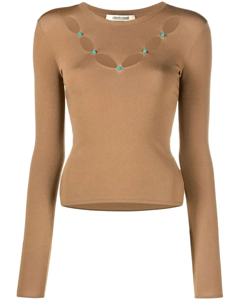Roberto Cavalli Verziertes Top - Braun Braun