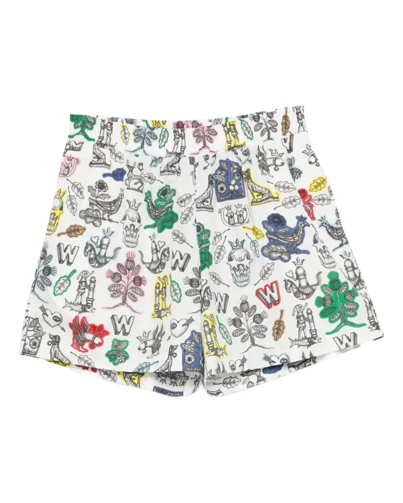 Walter van Beirendonck graphic-print shorts - Weiß Weiß