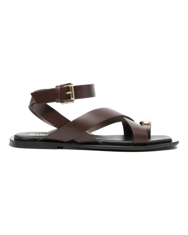 Bibi Lou Vaz flat buckle strap sandals - Braun Braun