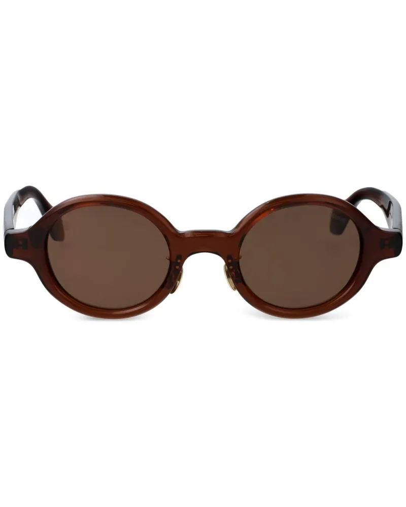 Giorgio Armani Sonnenbrille mit rundem Gestell - Braun Braun