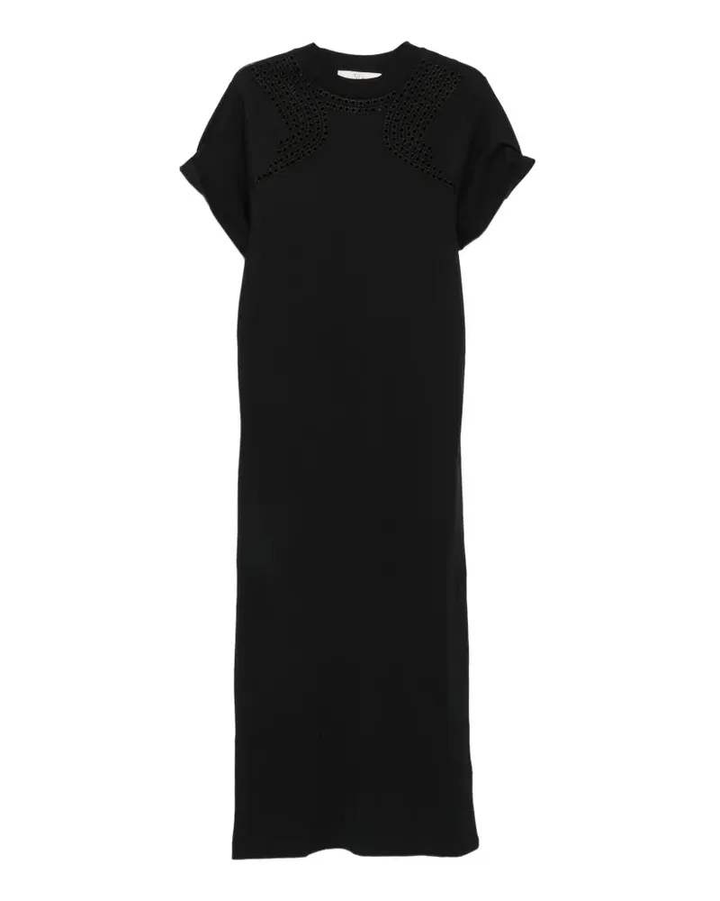 TELA eyelet-embellished midi dress - Schwarz Schwarz