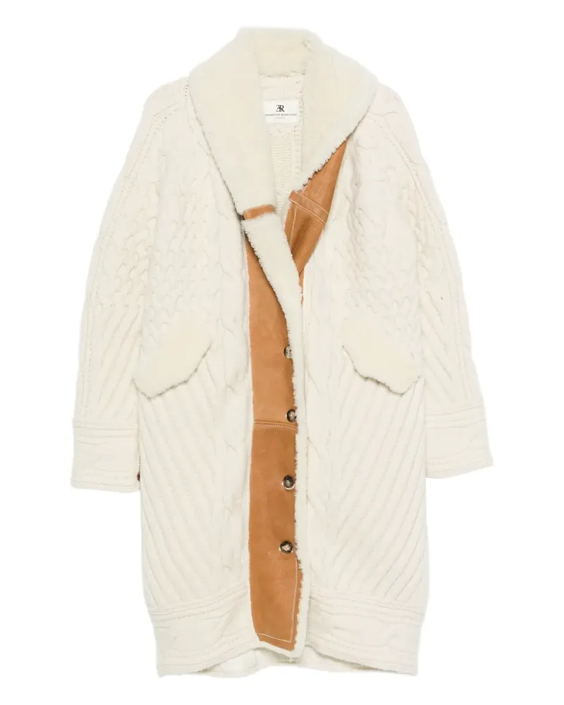 Ermanno Scervino Shearling-Mantel mit Zopfmuster - Weiß Weiß