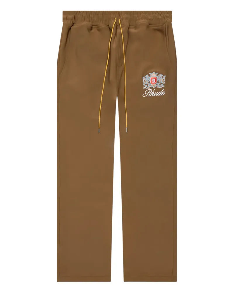 RHUDE Bestickte Brentwood Jogginghose - Braun Braun