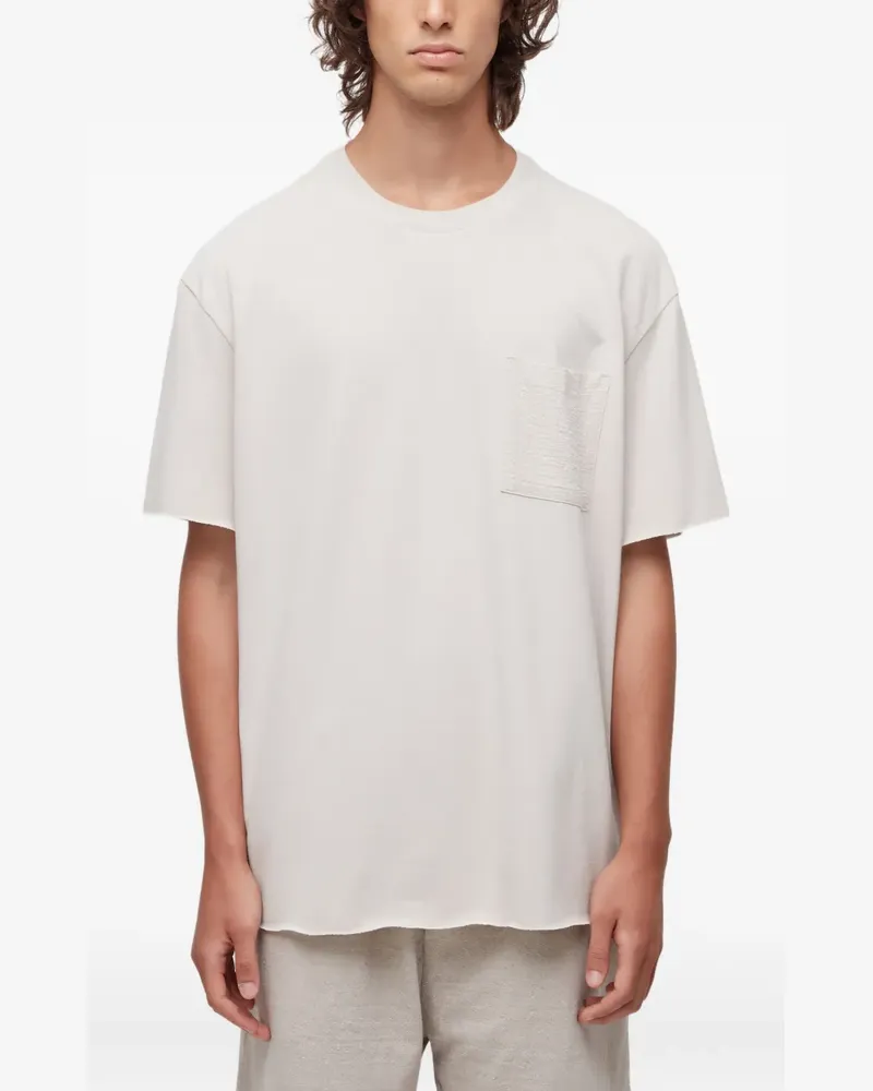 Osklen T-Shirt mit strukturierter Tasche - Weiß Weiß