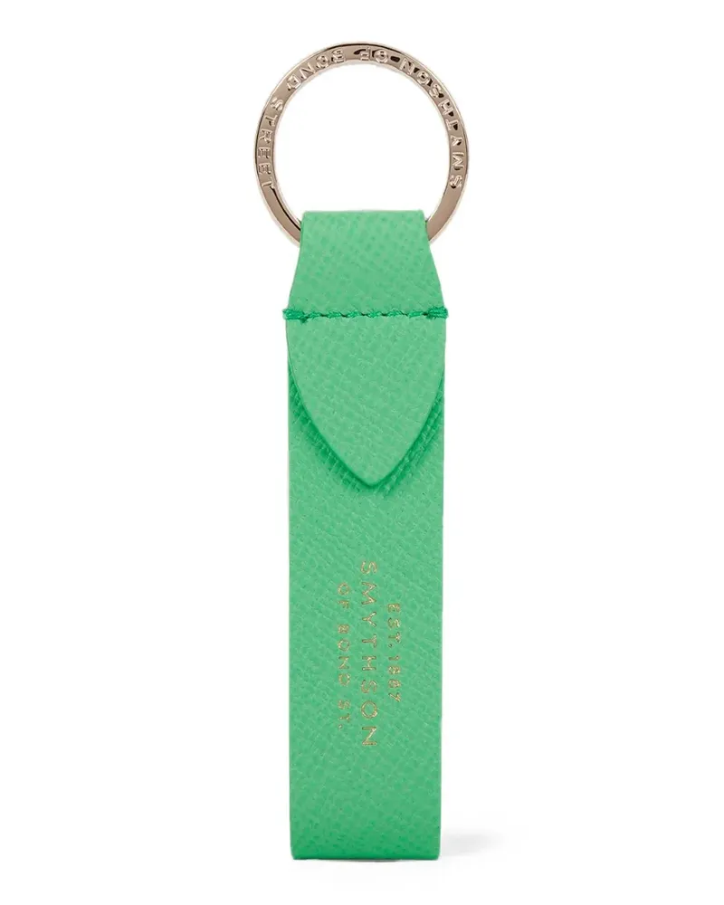Smythson Panama leather strap keyring - Grün Grün