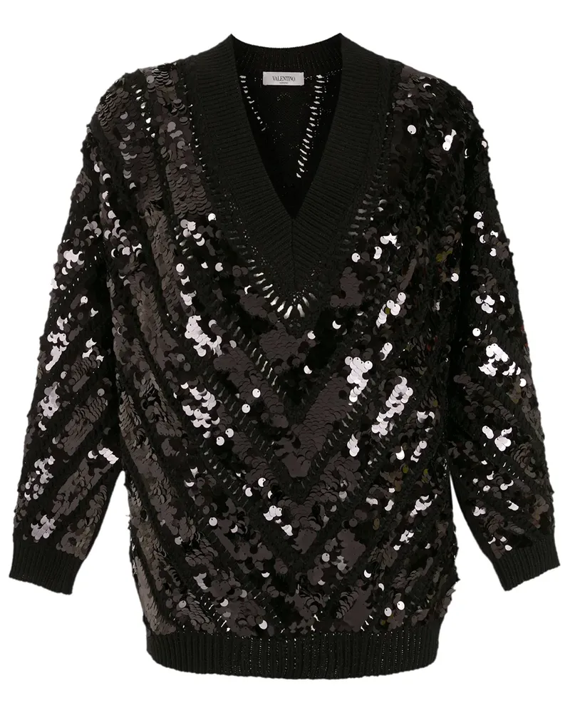 Valentino Garavani Pullover mit Pailletten - Schwarz Schwarz