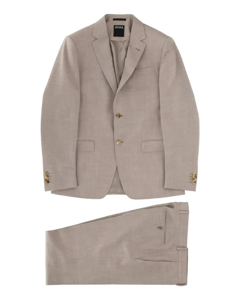 Ermenegildo Zegna single-breasted notch-lapel suit - Nude Nude