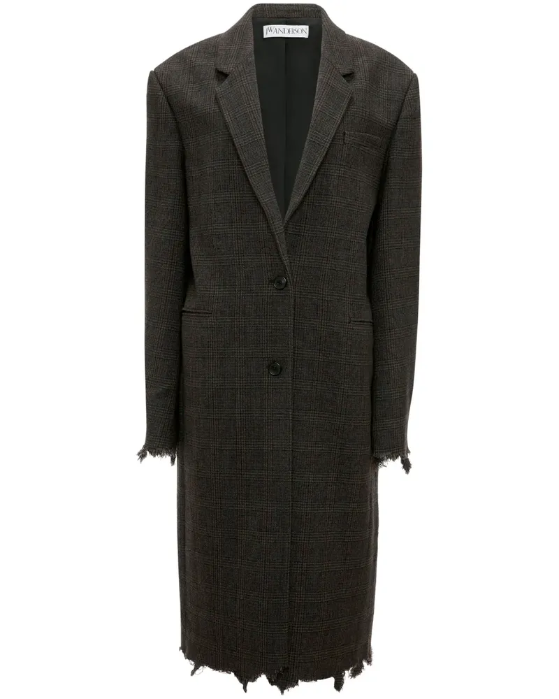 J.W.Anderson Karierter Blazer in Distressed-Optik - Schwarz Schwarz