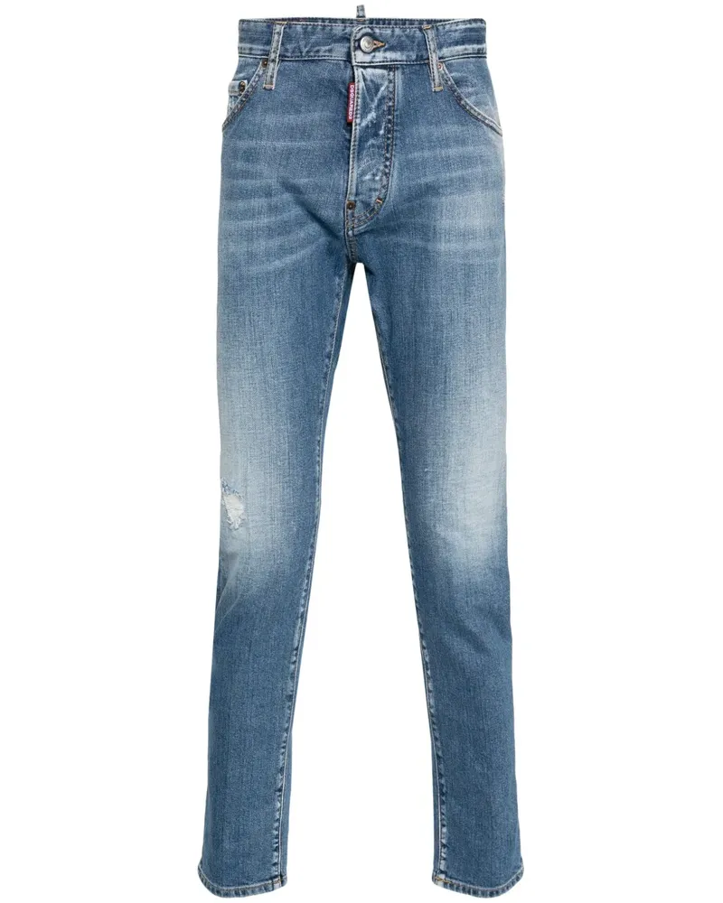 Dsquared2 Halbhohe Slim-Fit-Jeans - Blau Blau