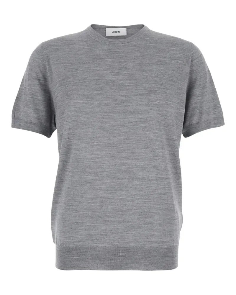 LARDINI Fein geripptes T-Shirt - Grau Grau