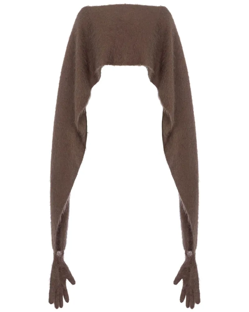 Moschino Schal mit Handschuhdetail - Braun Braun