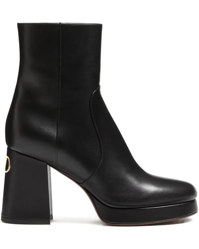Valentino Garavani 90mm Fawcette V-logo platform boots - Schwarz Schwarz