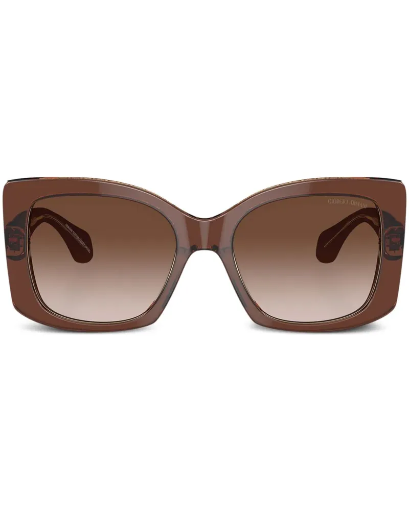 Giorgio Armani Sonnenbrille mit Oversized-Gestell - Braun Braun