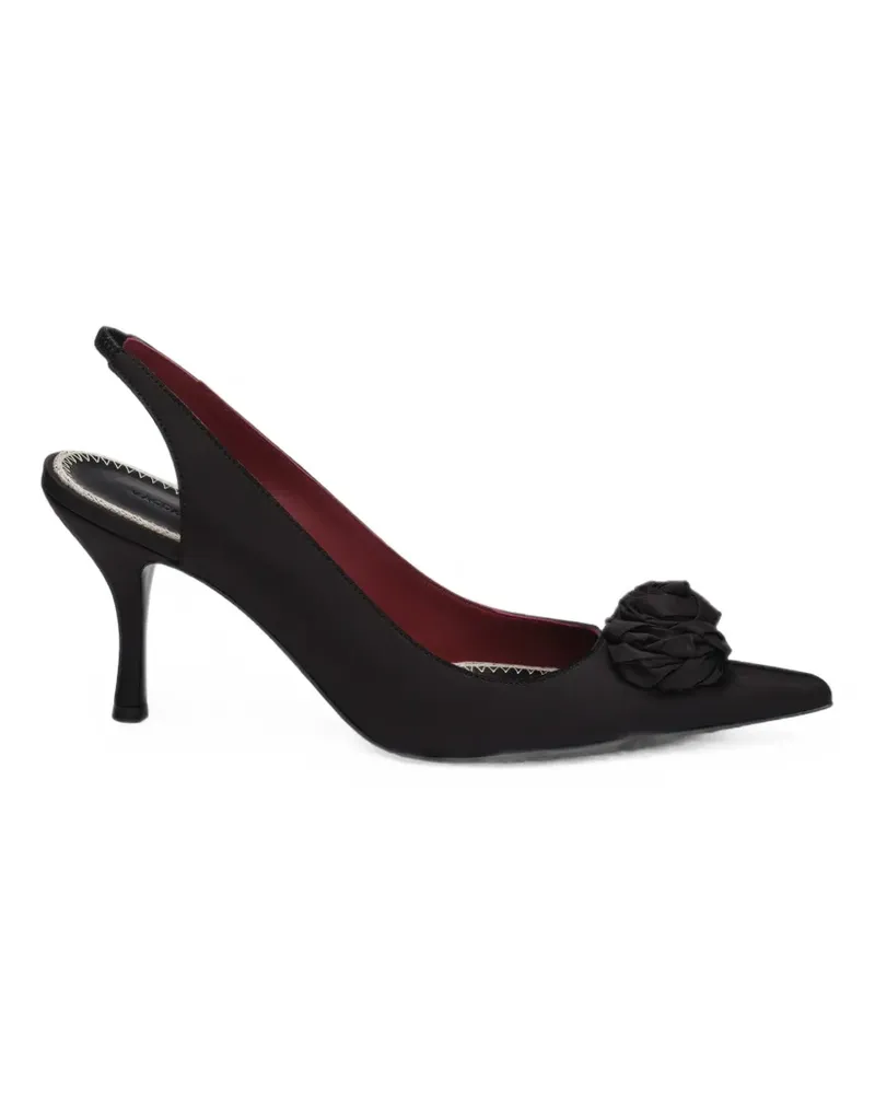 Magda Butrym Rose Slingback-Pumps aus Satin - Schwarz Schwarz